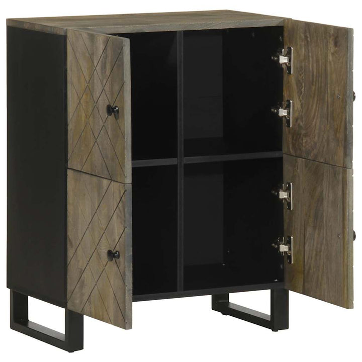 skænk 60x33x75 cm massivt mangotræ sort