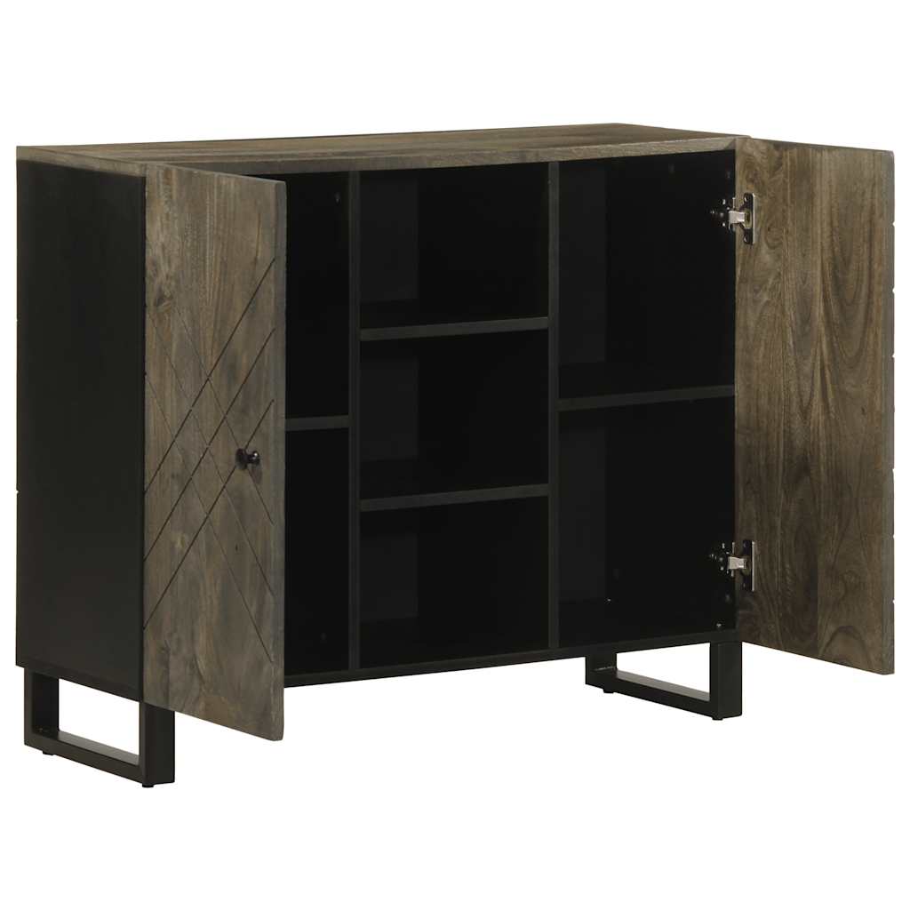skænk 90x33x75 cm massivt mangotræ sort
