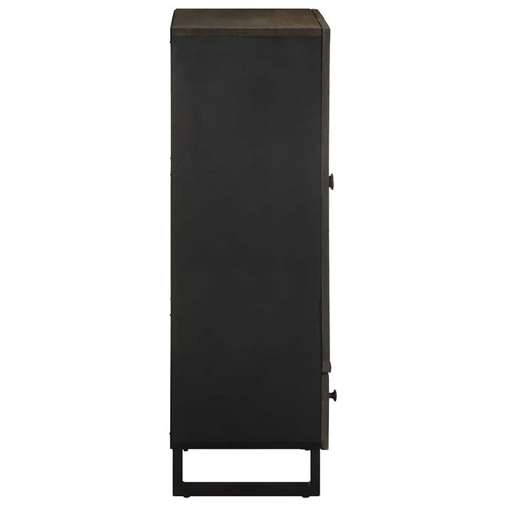 skab 60x33x100 cm massivt mangotræ sort