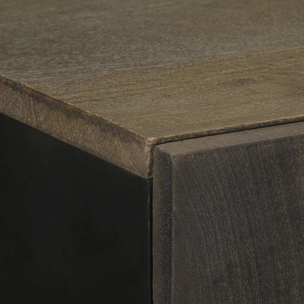 skab 60x33x100 cm massivt mangotræ sort