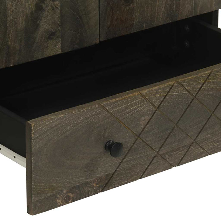 skab 60x33x100 cm massivt mangotræ sort