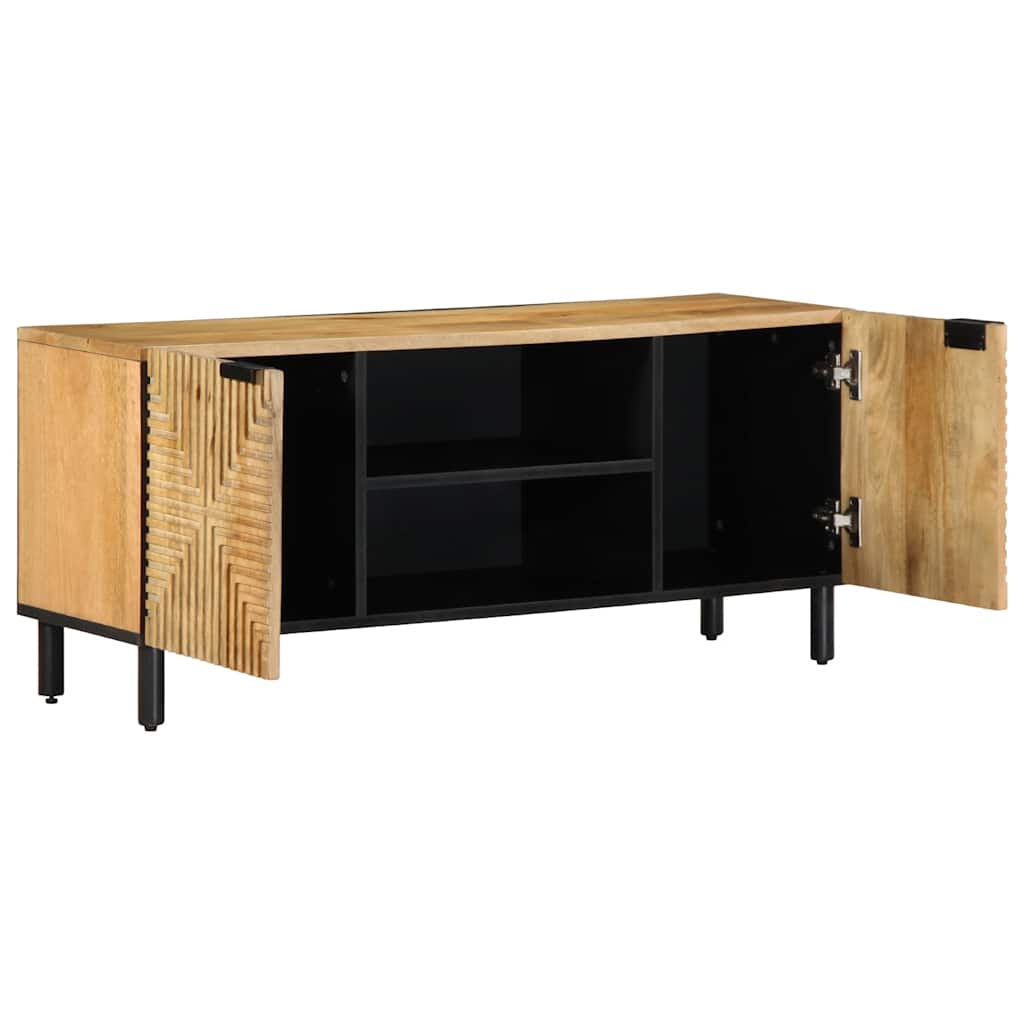 tv-bord 105x33x46 cm massivt mangotræ brun