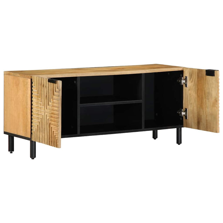 tv-bord 105x33x46 cm massivt mangotræ brun