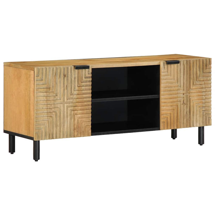 tv-bord 105x33x46 cm massivt mangotræ brun
