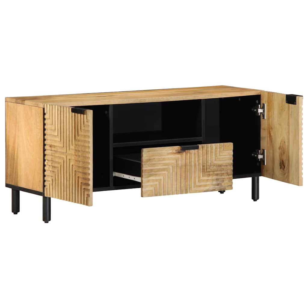 tv-bord 105x33x46cm massivt mangotræ brun
