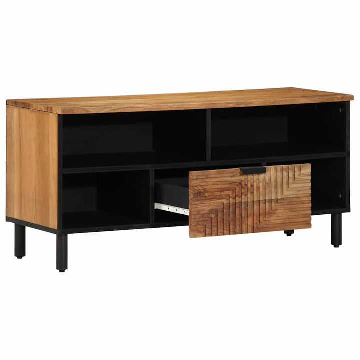 TV-skab med skuffe Brun 100 x 33.5 x 46 cm Massivt akacietræ