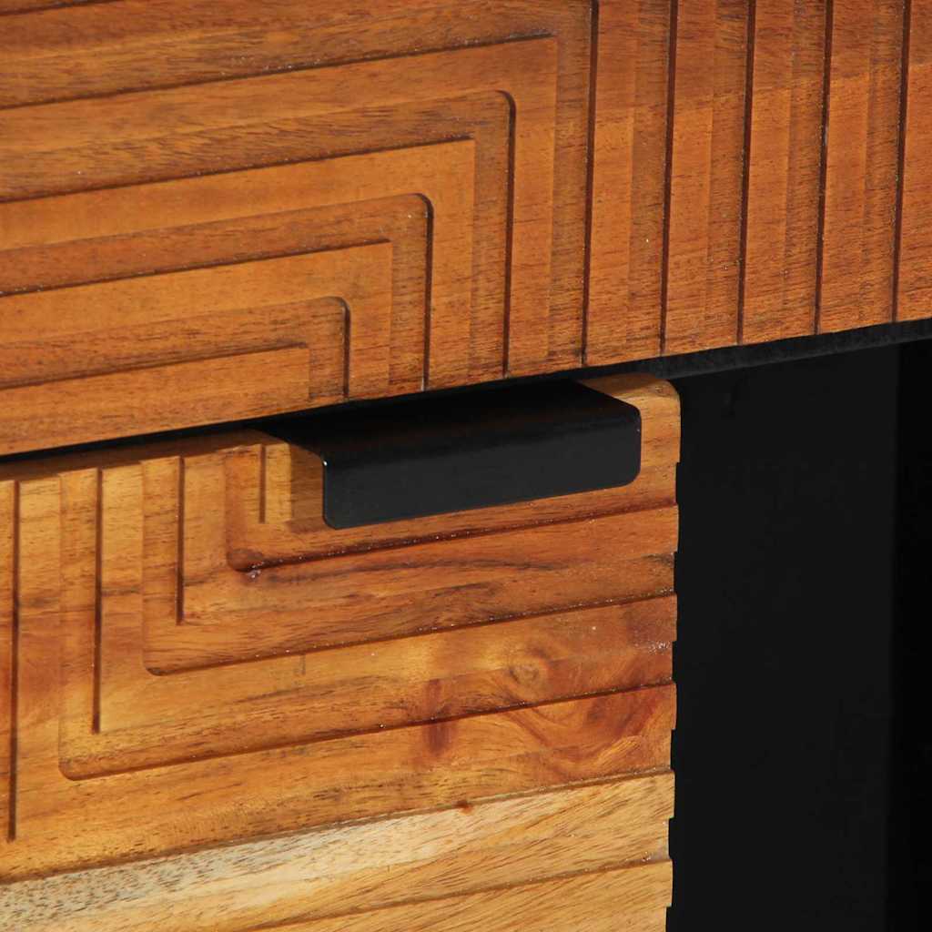 Sideboard med hylde Brun 80 x 33 x 75 cm Massivt akacietræ