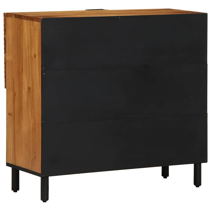 Sideboard med hylde Brun 80 x 33 x 75 cm Massivt akacietræ