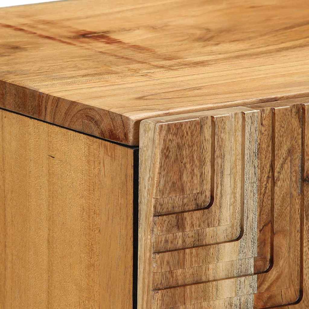 Sideboard med hylde Brun 90 x 33 x 75 cm Massivt akacietræ
