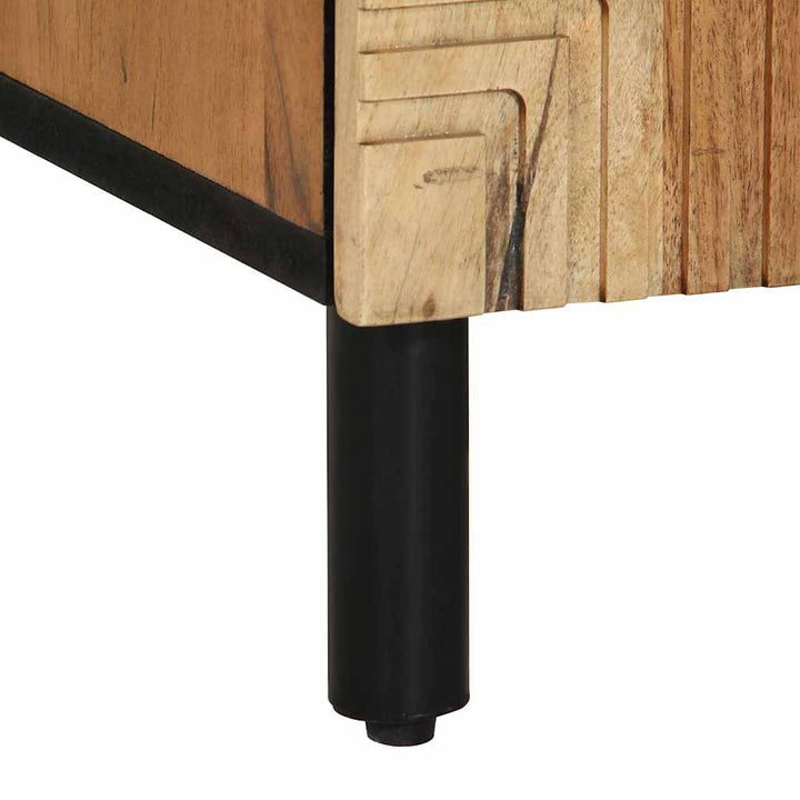 Sideboard med hylde Brun 90 x 33 x 75 cm Massivt akacietræ