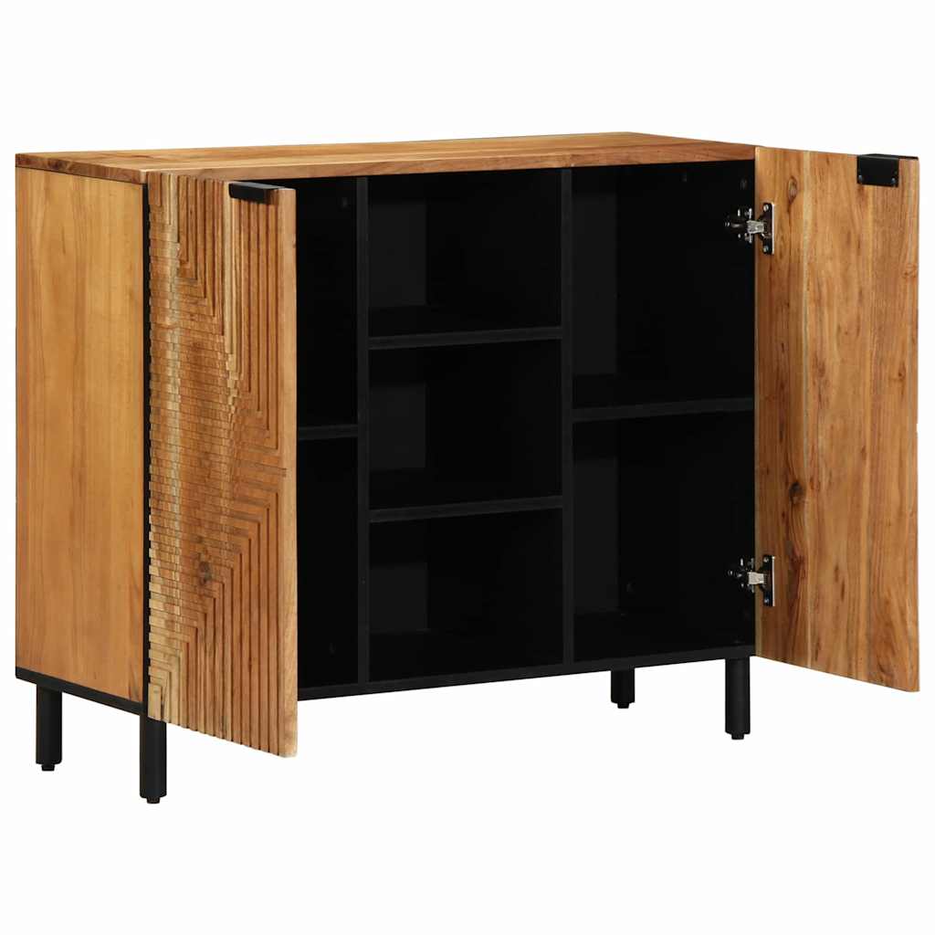 Sideboard med hylde Brun 90 x 33 x 75 cm Massivt akacietræ