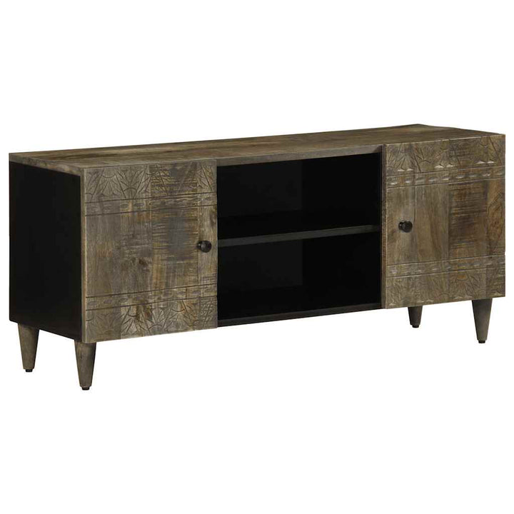 tv-bord 105x33,5x46 cm massivt mangotræ lysegrå