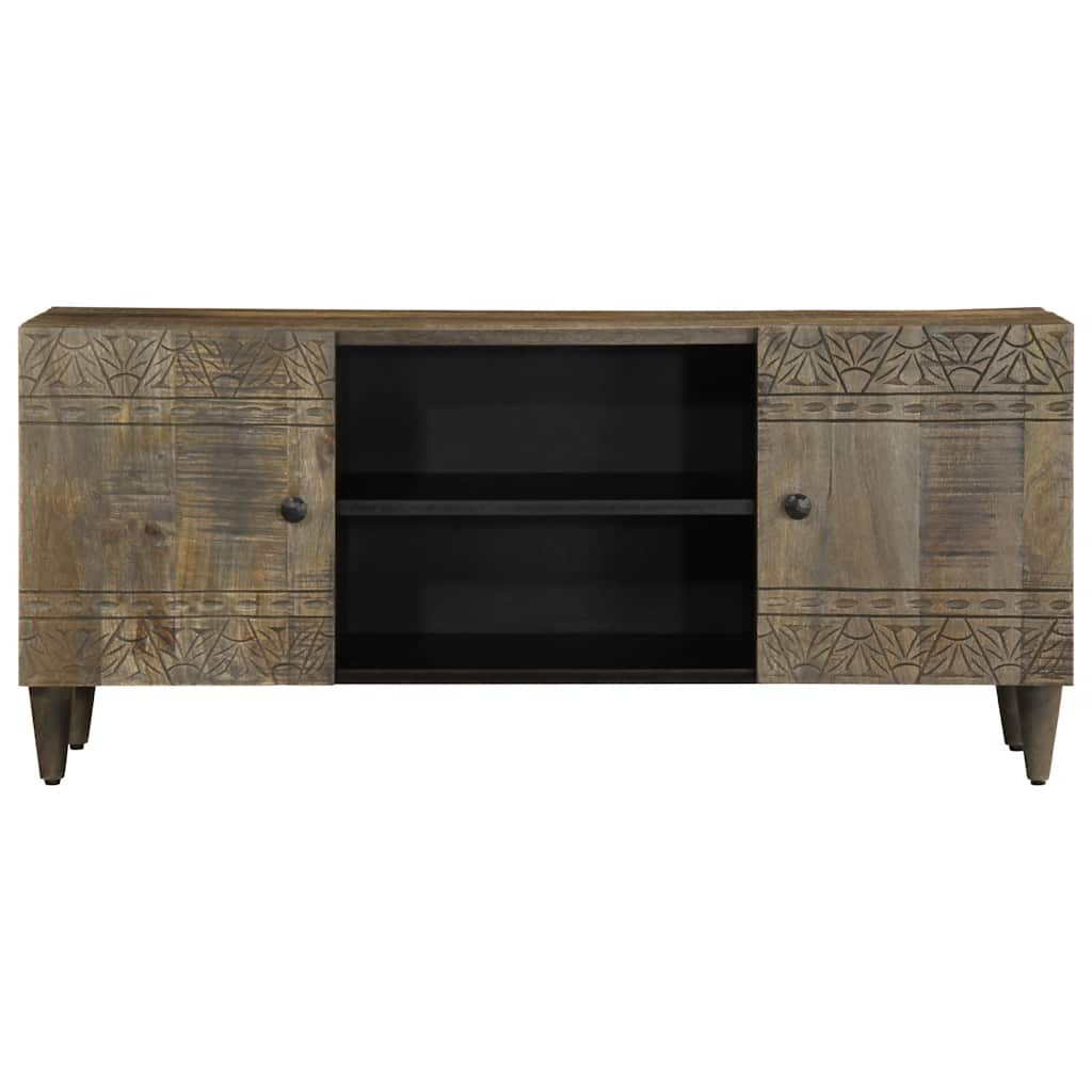 tv-bord 105x33,5x46 cm massivt mangotræ lysegrå