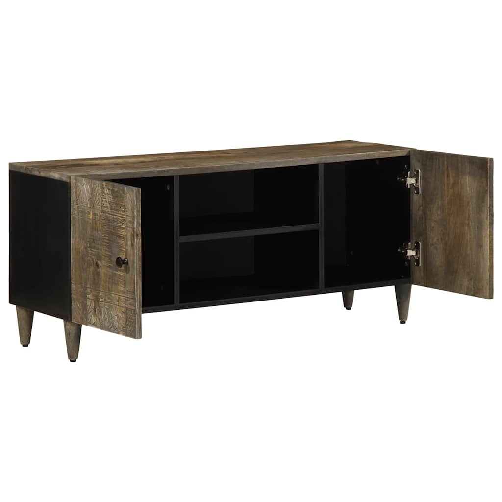 tv-bord 105x33,5x46 cm massivt mangotræ lysegrå
