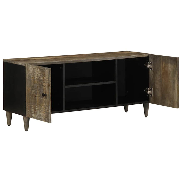 tv-bord 105x33,5x46 cm massivt mangotræ lysegrå