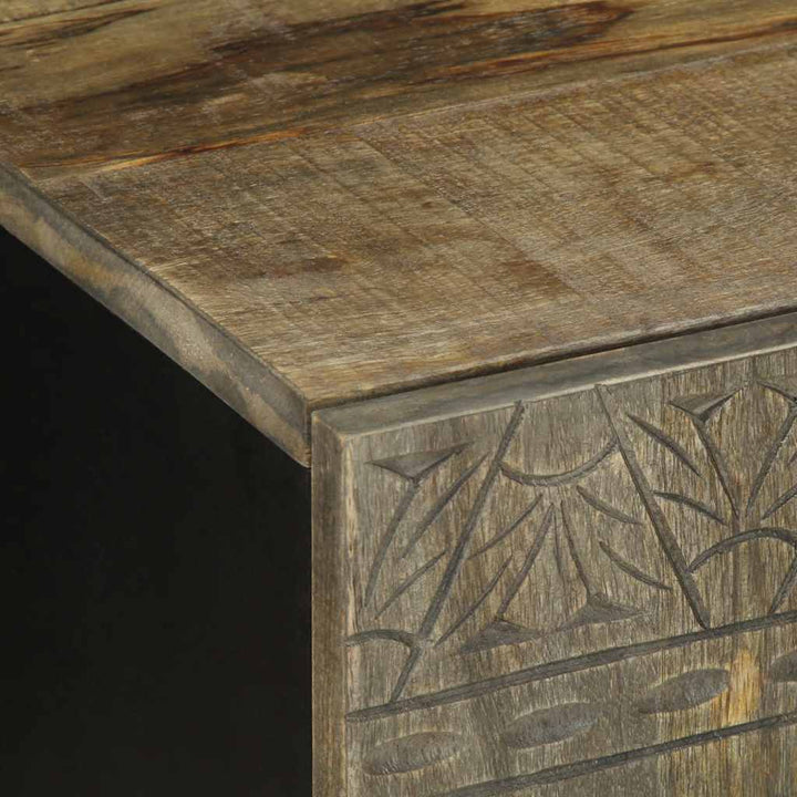 tv-bord 105x33,5x46 cm massivt mangotræ lysegrå