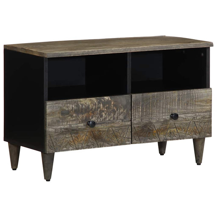tv-bord 70x33,5x46 cm massivt mangotræ lysegrå
