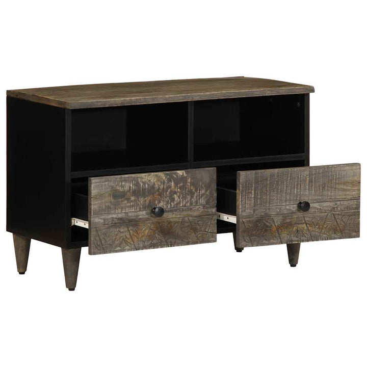 tv-bord 70x33,5x46 cm massivt mangotræ lysegrå