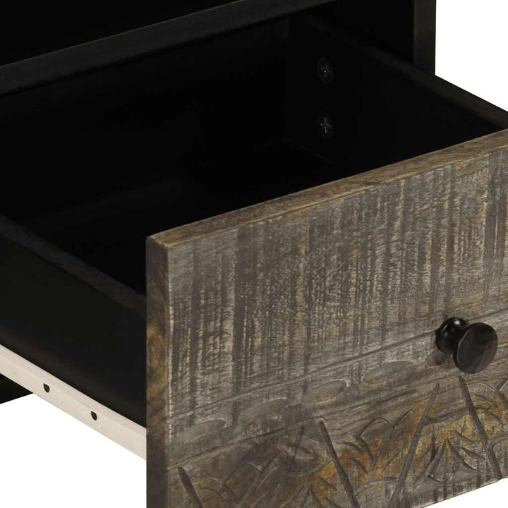 tv-bord 70x33,5x46 cm massivt mangotræ lysegrå
