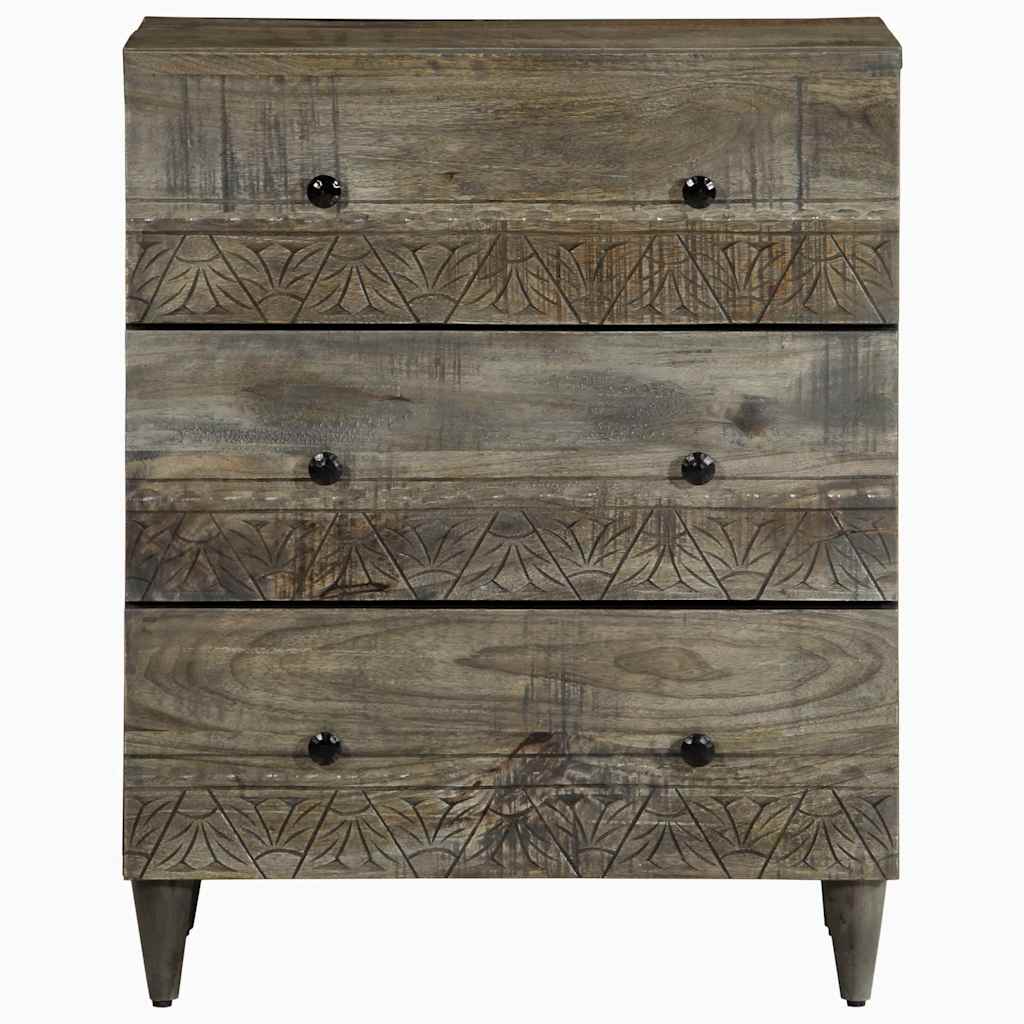 skænk 60x33,5x75 cm massivt mangotræ lysegrå