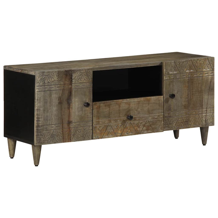 tv-bord 105x33,5x46 cm massivt mangotræ lysegrå