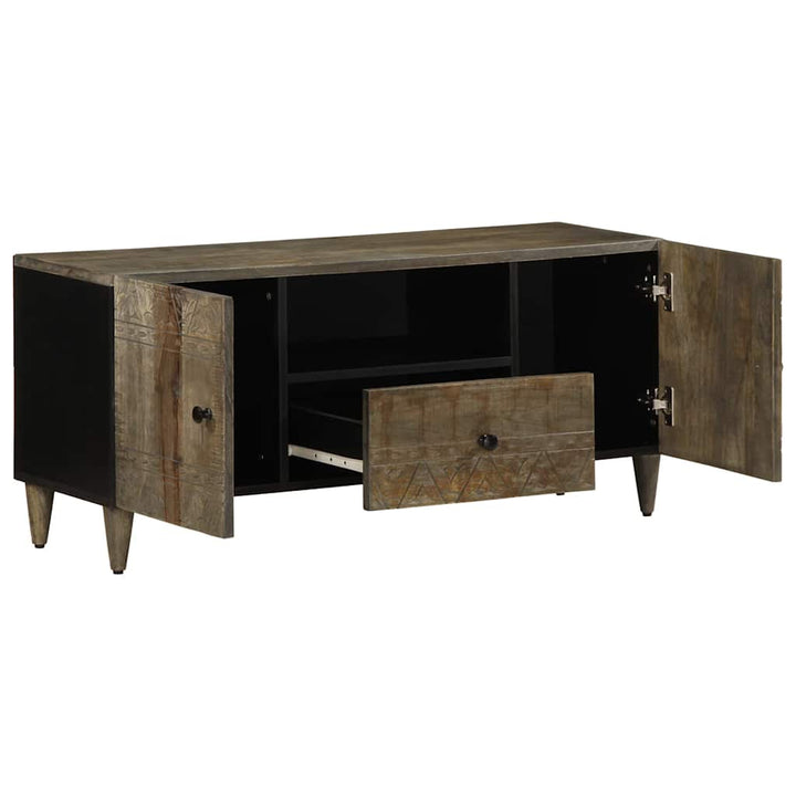 tv-bord 105x33,5x46 cm massivt mangotræ lysegrå