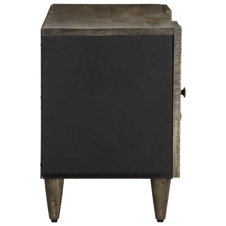 tv-bord 105x33,5x46 cm massivt mangotræ lysegrå