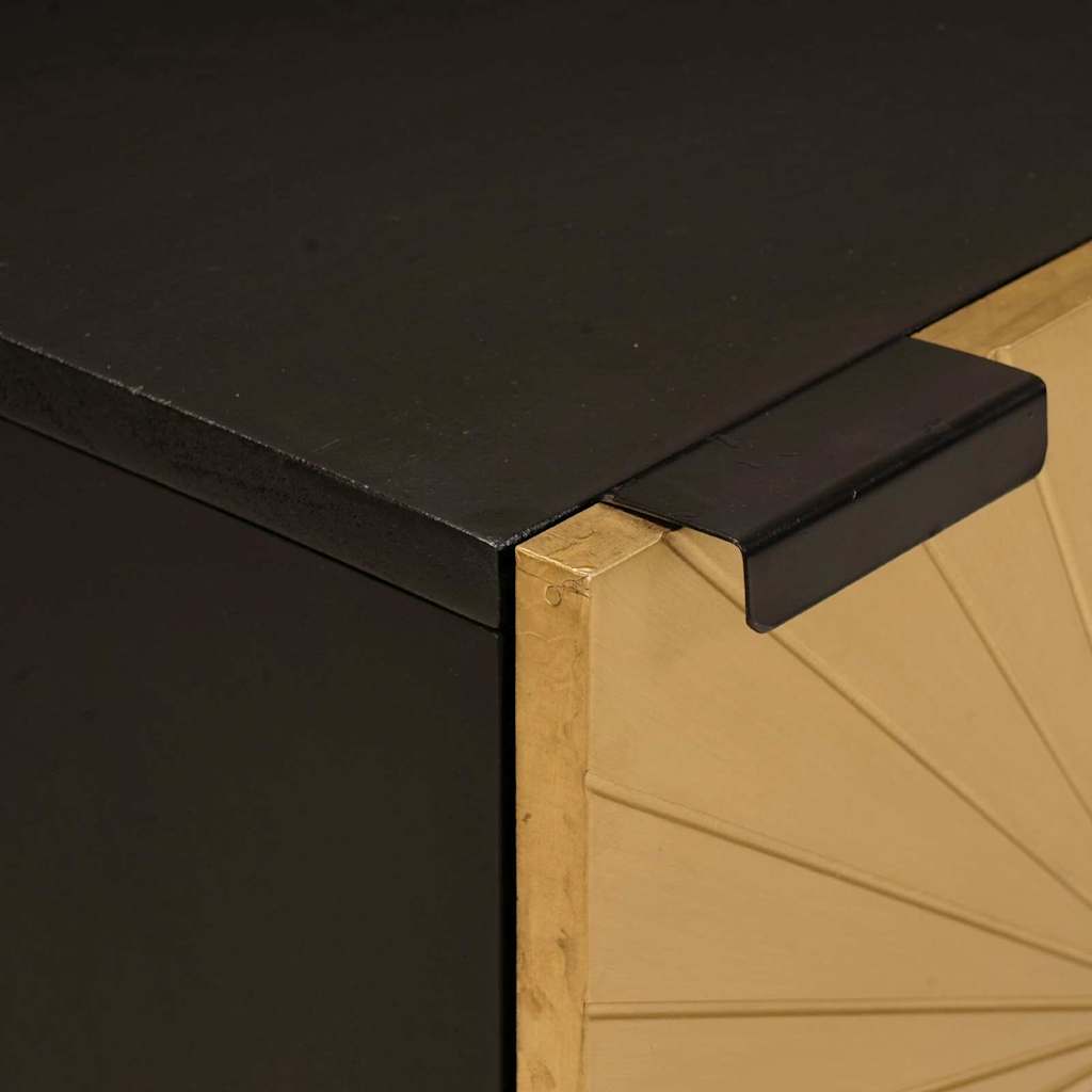 Sengebord 2 pcs Sort og Guld 40 x 33,5 x 46 cm