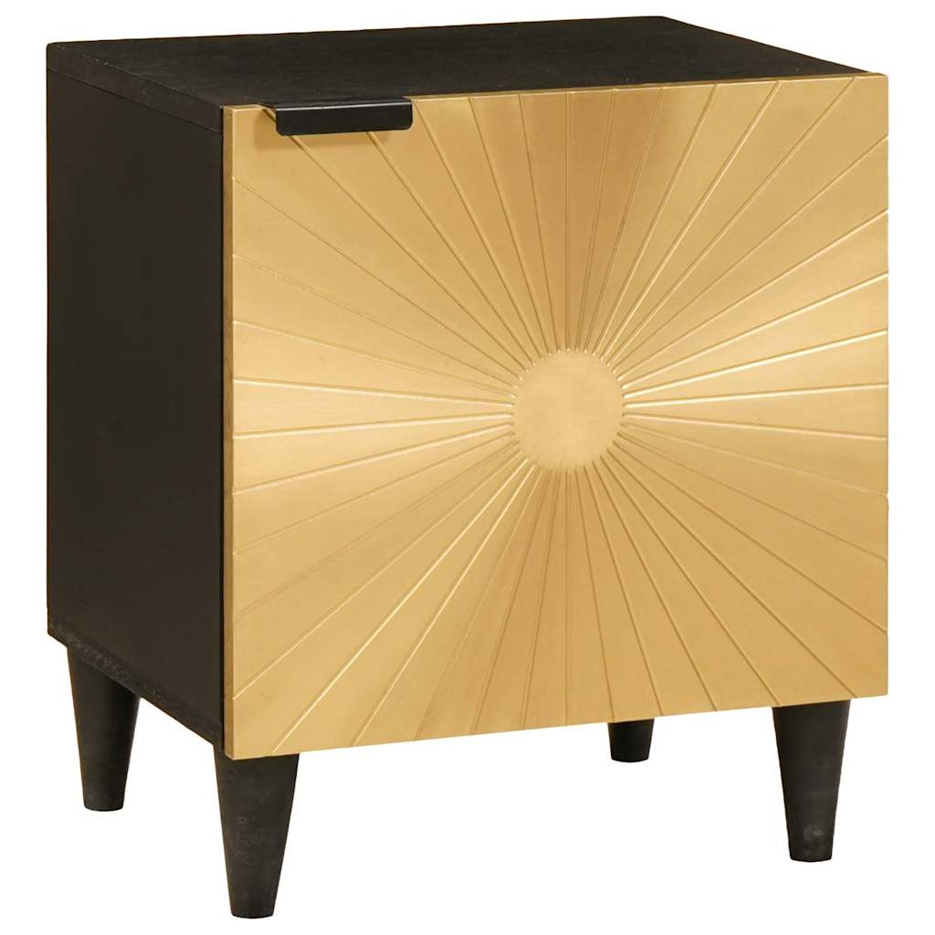 Sengebord 2 pcs Sort og Guld 40 x 33,5 x 46 cm