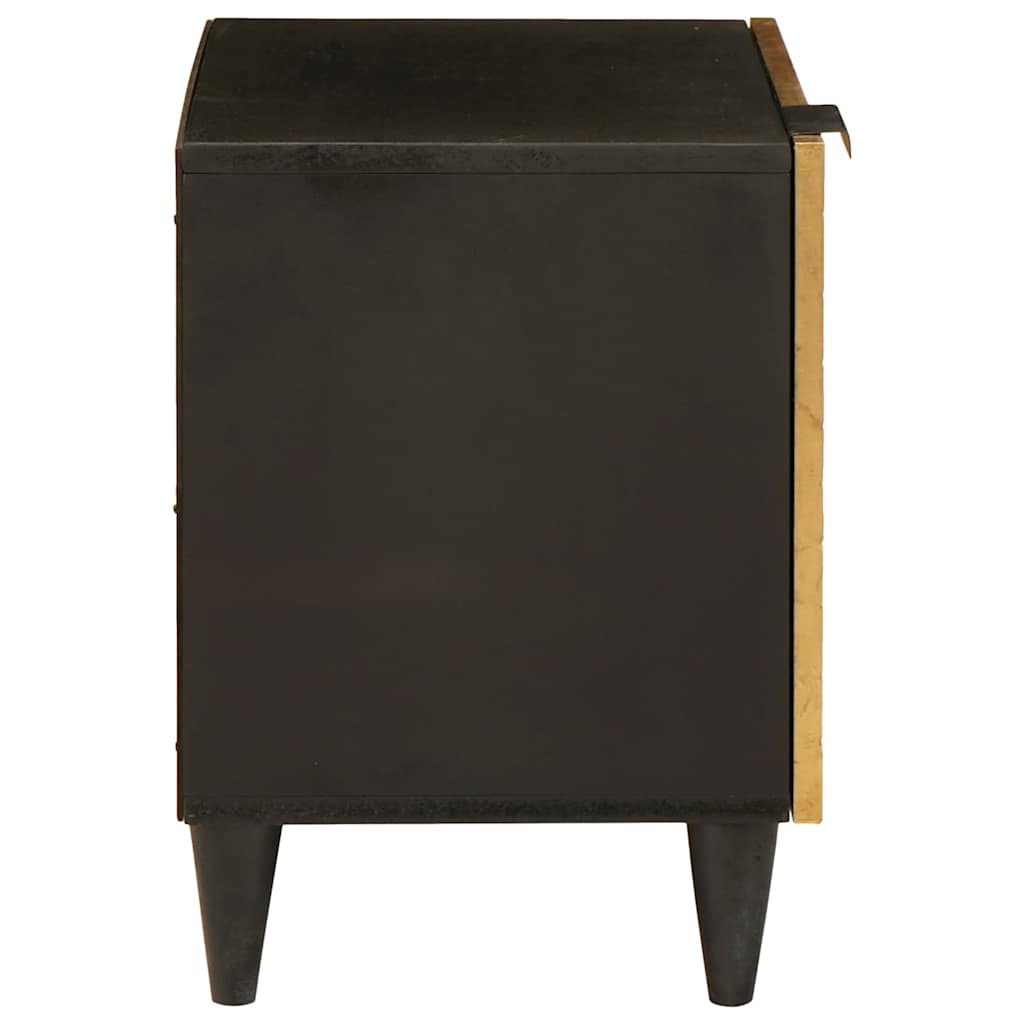 Sengebord 2 pcs Sort og Guld 40 x 33,5 x 46 cm