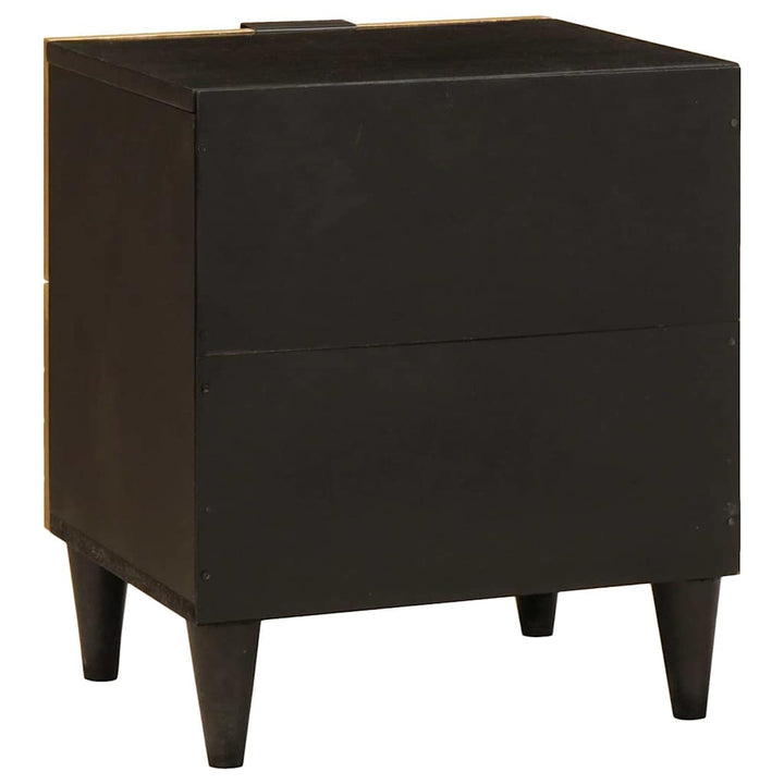 Sengebord 2 pcs Sort og Guld 40 x 33,5 x 46 cm Massivt mangotræ
