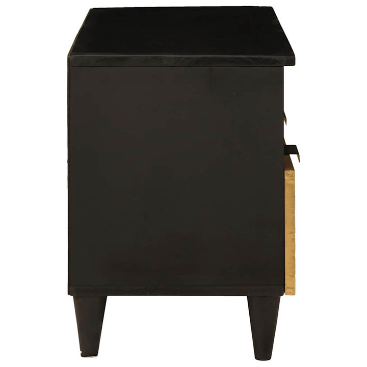 TV-skab med hylde Sort og Guld 70 x 33 x 46 cm Massivt mangotræ