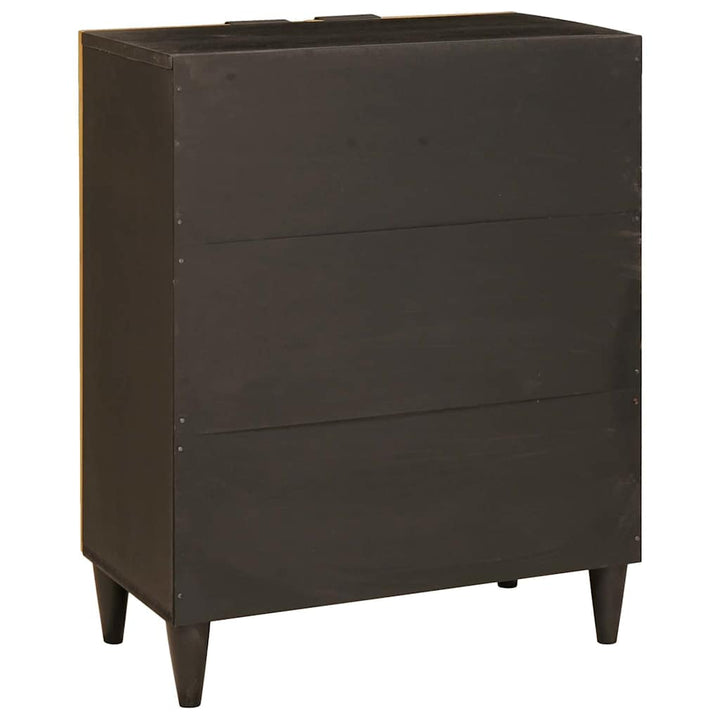 Sideboard Sort og Guld 60 x 33 x 75 cm Massivt mangotræ