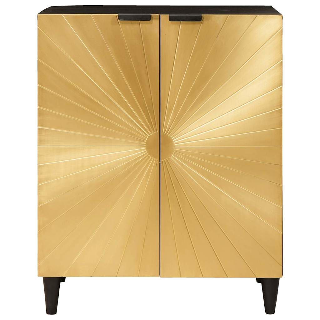 Sideboard Sort og Guld 60 x 33 x 75 cm Massivt mangotræ