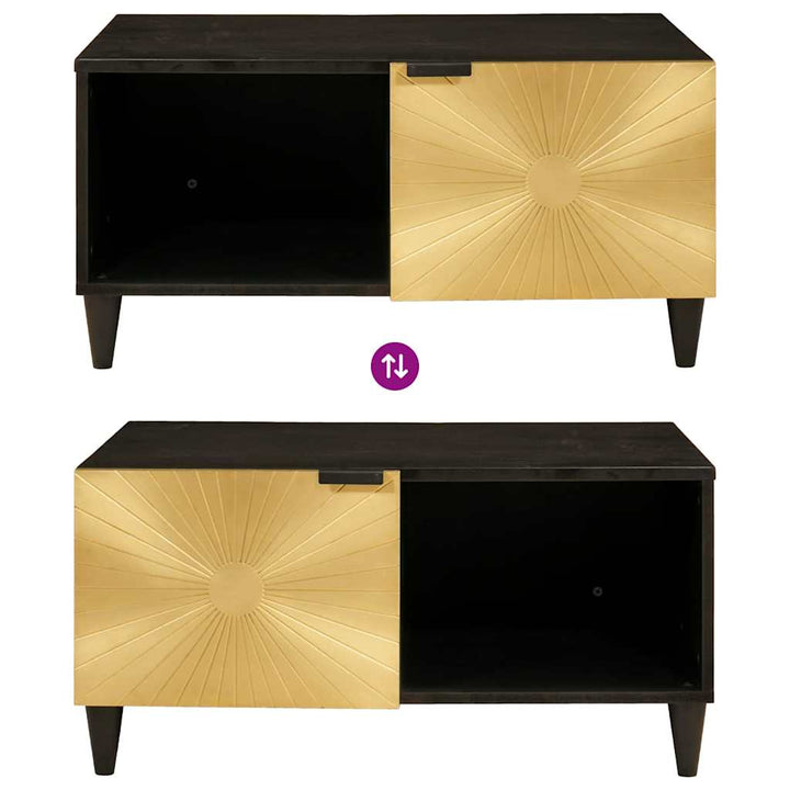 Sofabord Sort og Guld 80 x 50 x 40 cm