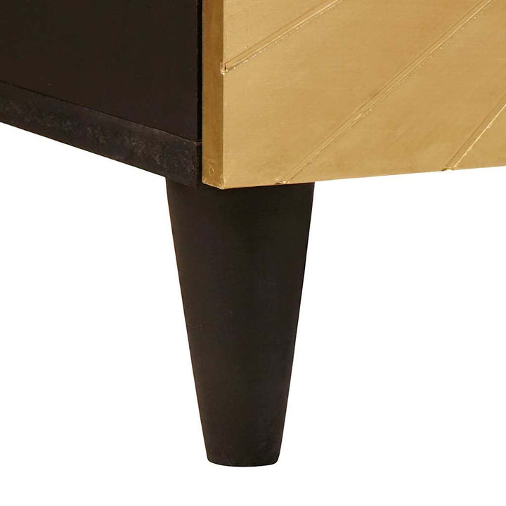 Sengebord Sort og Guld 50 x 33 x 60 cm Massivt mangotræ