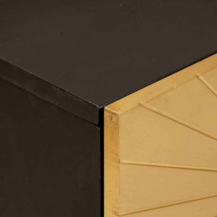 Sengebord med skuffe Sort og Guld 50 x 33 x 60 cm