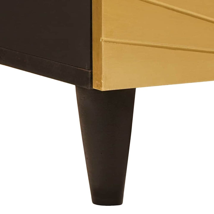 Sengebord med skuffe Sort og Guld 50 x 33 x 60 cm