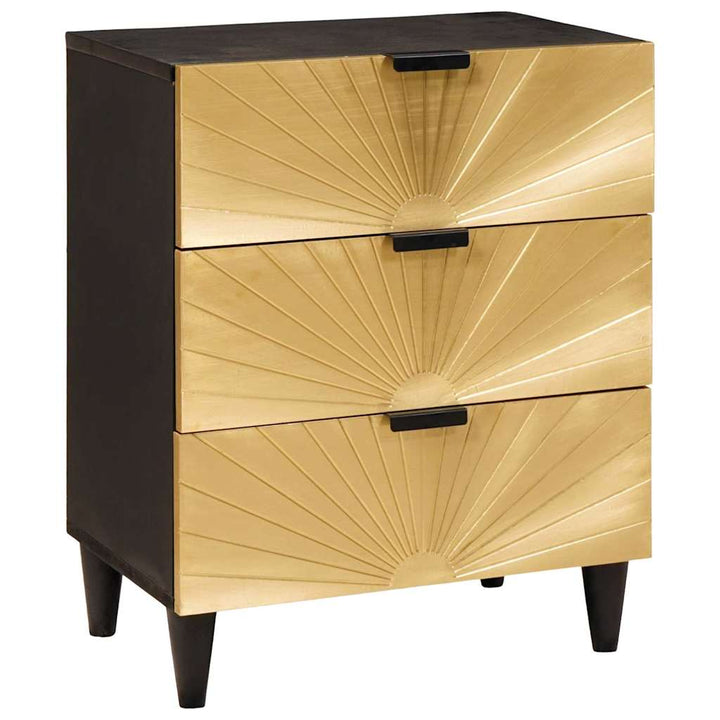 Sengebord med skuffe Sort og Guld 50 x 33 x 60 cm