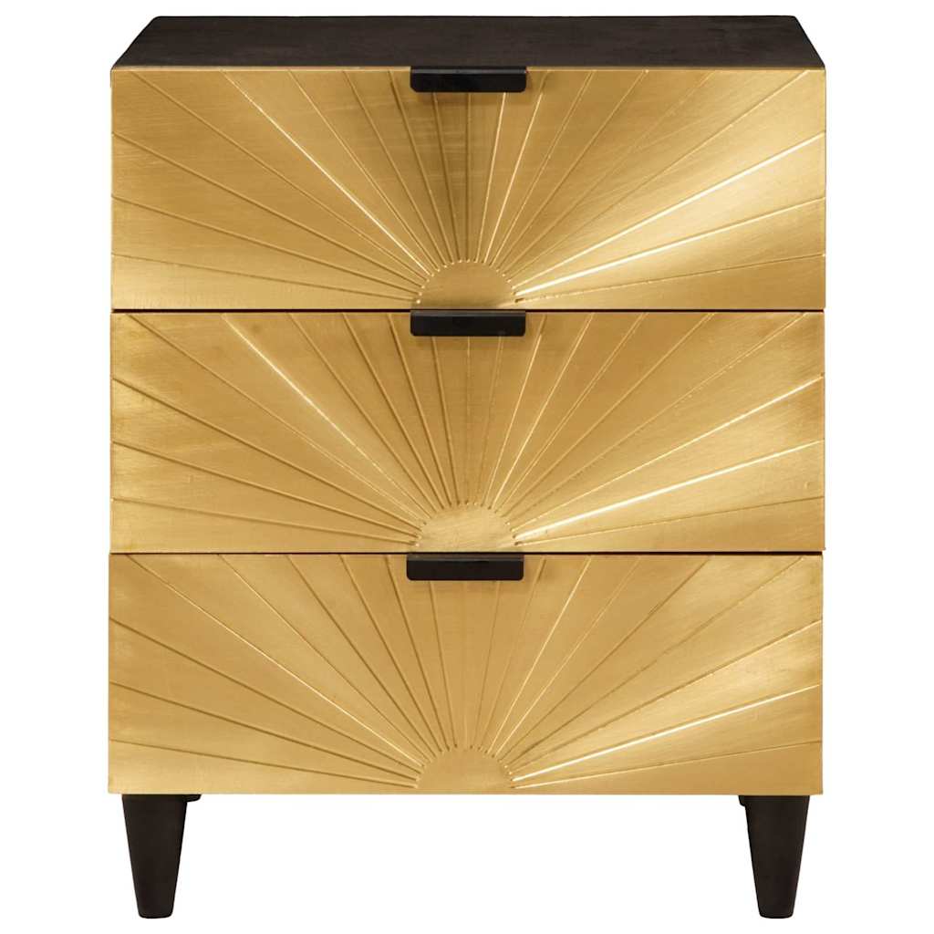 Sengebord med skuffe Sort og Guld 50 x 33 x 60 cm