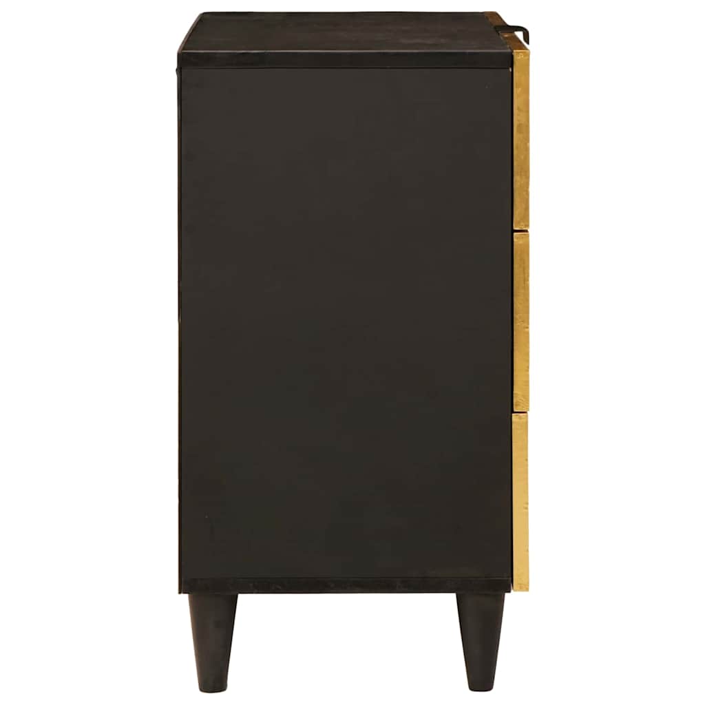 Sengebord med skuffe Sort og Guld 50 x 33 x 60 cm