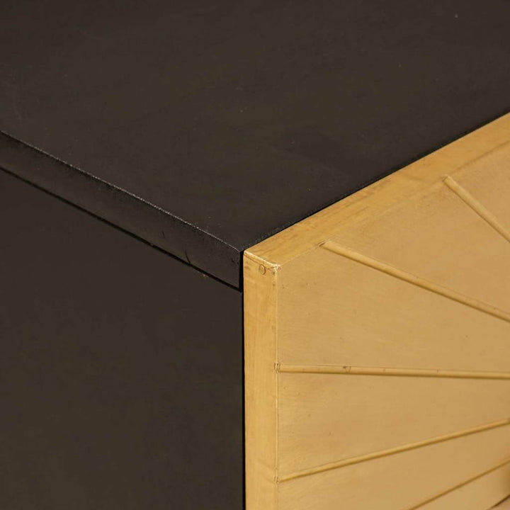 Sengebord Sort og Guld 50 x 33 x 60 cm Massivt mangotræ