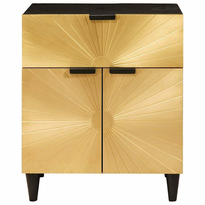 Sengebord Sort og Guld 50 x 33 x 60 cm Massivt mangotræ