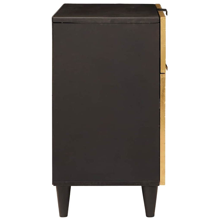 Sengebord Sort og Guld 50 x 33 x 60 cm Massivt mangotræ