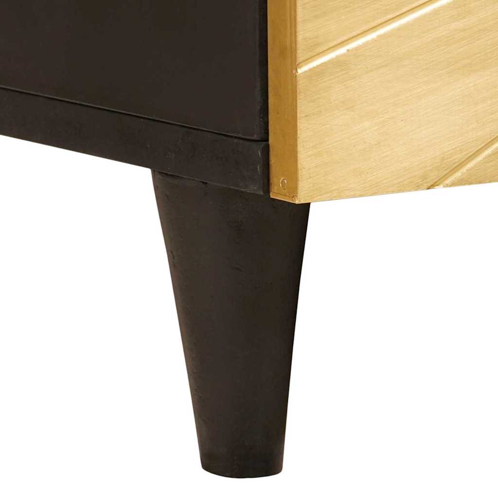 Sofabord Sort og Guld 100 x 54 x 40 cm Massivt mangotræ