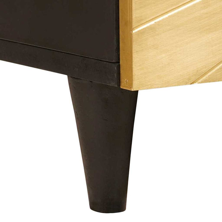 Sofabord Sort og Guld 100 x 54 x 40 cm Massivt mangotræ