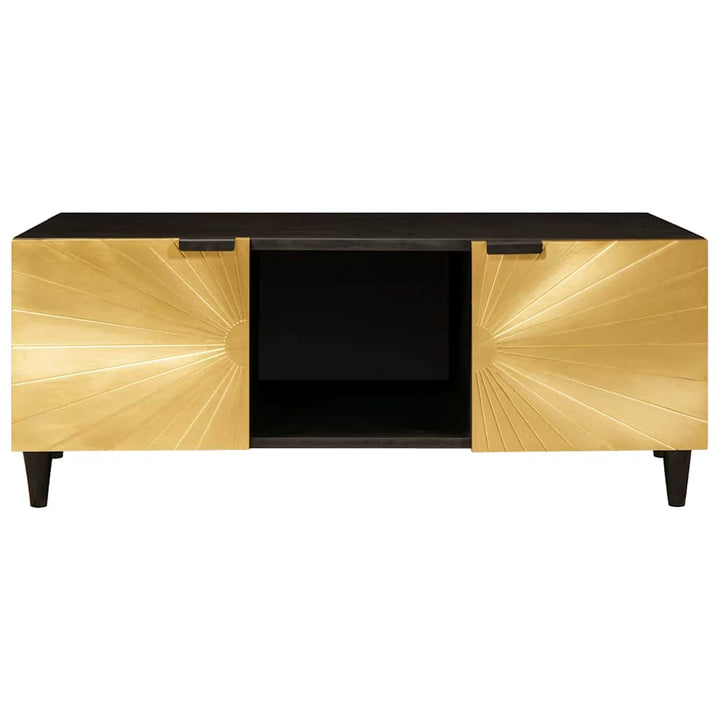 Sofabord Sort og Guld 100 x 54 x 40 cm Massivt mangotræ