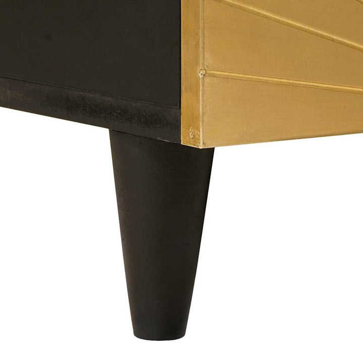 Sofabord Sort og Guld 80 x 54 x 40 cm Massivt mangotræ