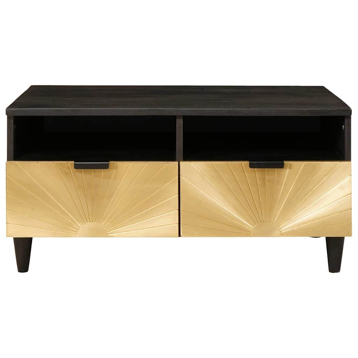 Sofabord Sort og Guld 80 x 54 x 40 cm Massivt mangotræ
