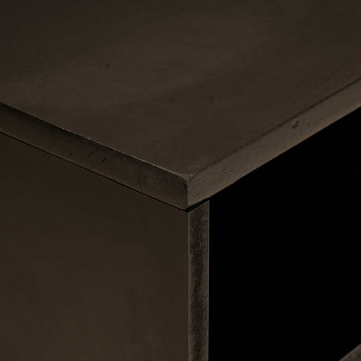 TV-skab med hylde Sort og Guld 80 x 33 x 46 cm Massivt mangotræ